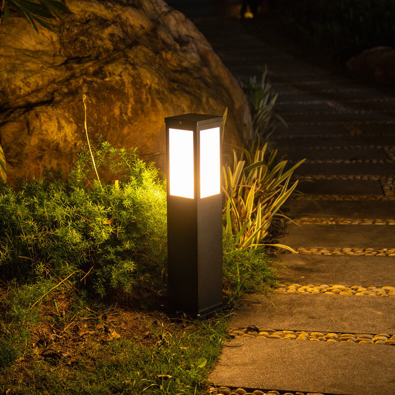Moderne Vierkante LED Zonne-Outdoor Padlamp 1-Licht