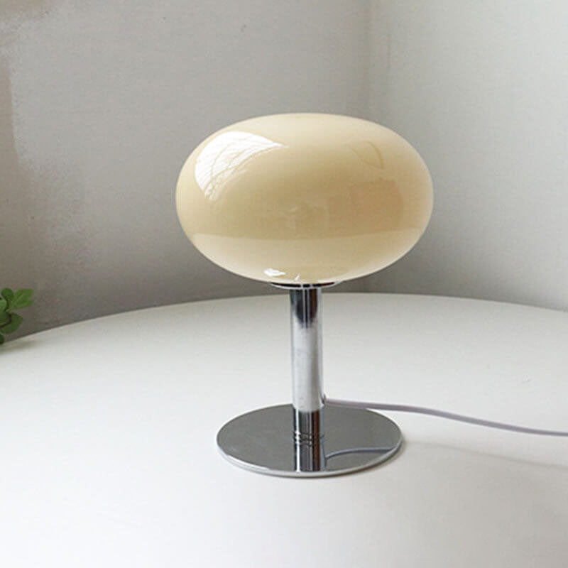 Lampada da tavolo nordica vintage in vetro rotondo a 1 luce