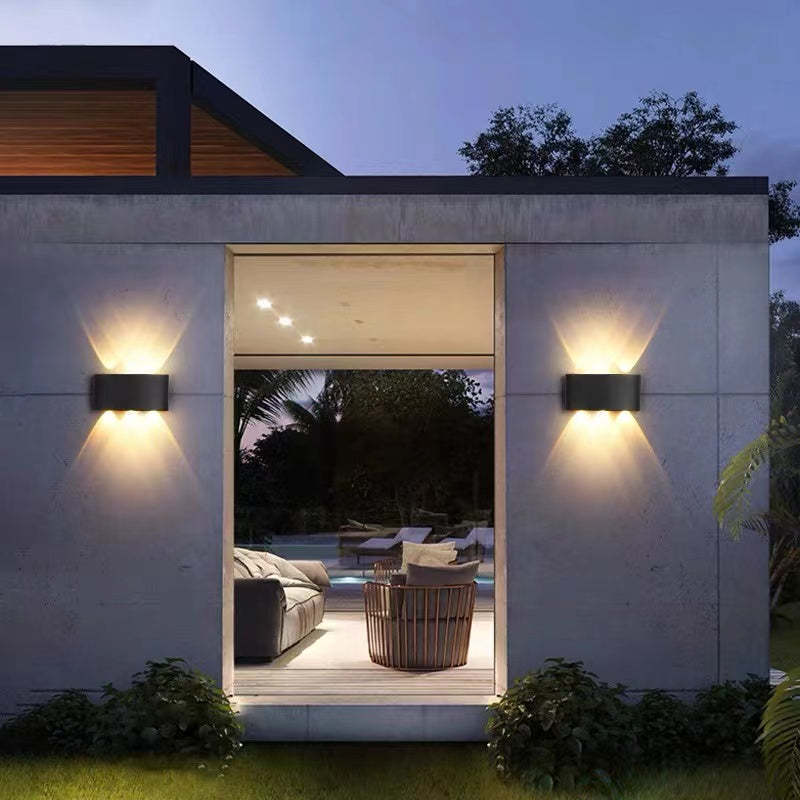 Moderne rechteckige LED-Wandleuchte, 2-flammig  