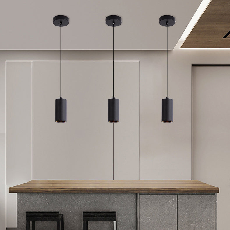 Lámpara colgante nórdica minimalista de columna de hierro 1 luz