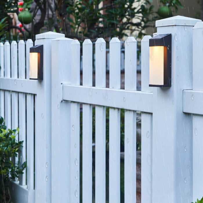 Aplique de pared solar LED moderno cuadrado con vidrio esmerilado