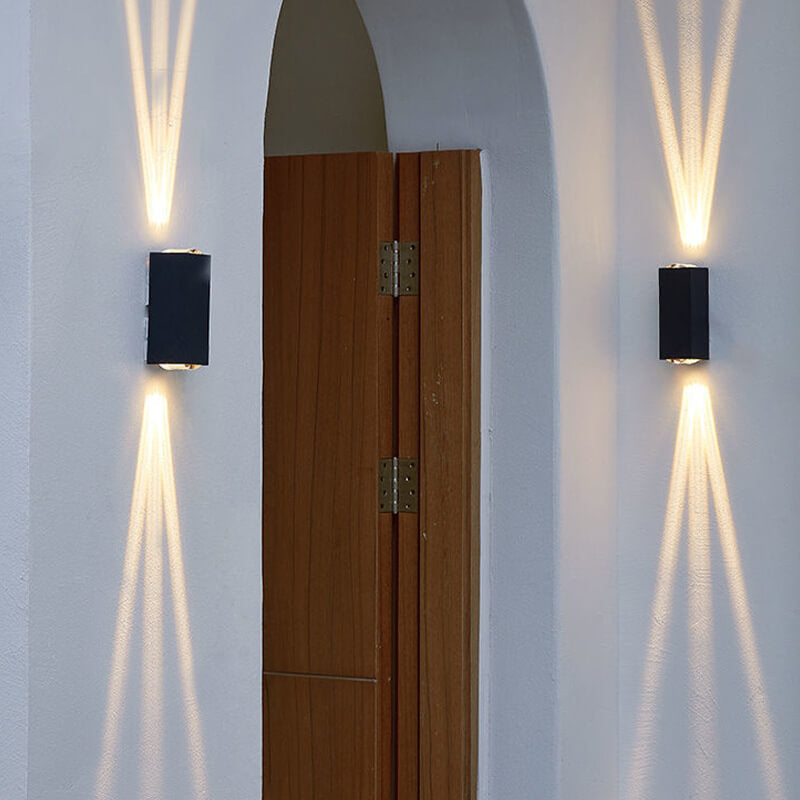 Aplique de pared LED rectangular moderno para exteriores 1 luz Ip65