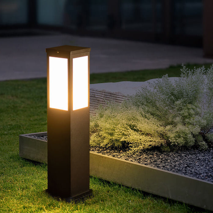 Lámpara Solar Moderna Cuadrada LED para Camino Exterior 1-Luz