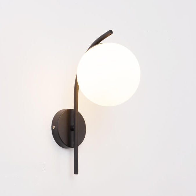 Nordische Glas-Kugel-Bogen-Wandleuchte mit 1 Licht