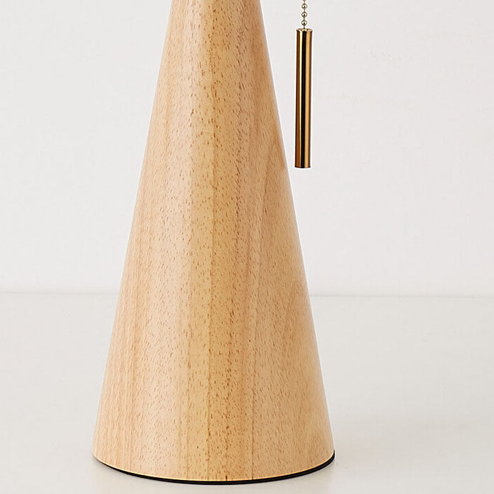 Japanische minimalistische Holz plissierter Stoff LED Tischlampe 1-flammig