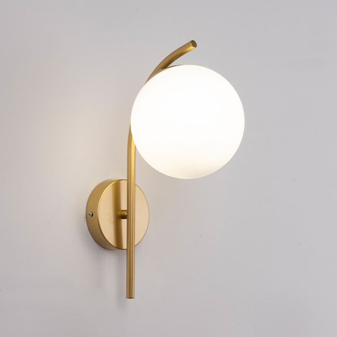 Nordische Glas-Kugel-Bogen-Wandleuchte mit 1 Licht