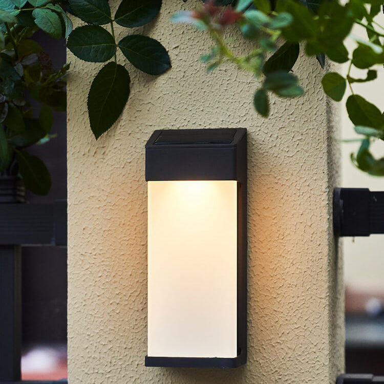 Aplique de pared solar LED moderno cuadrado con vidrio esmerilado