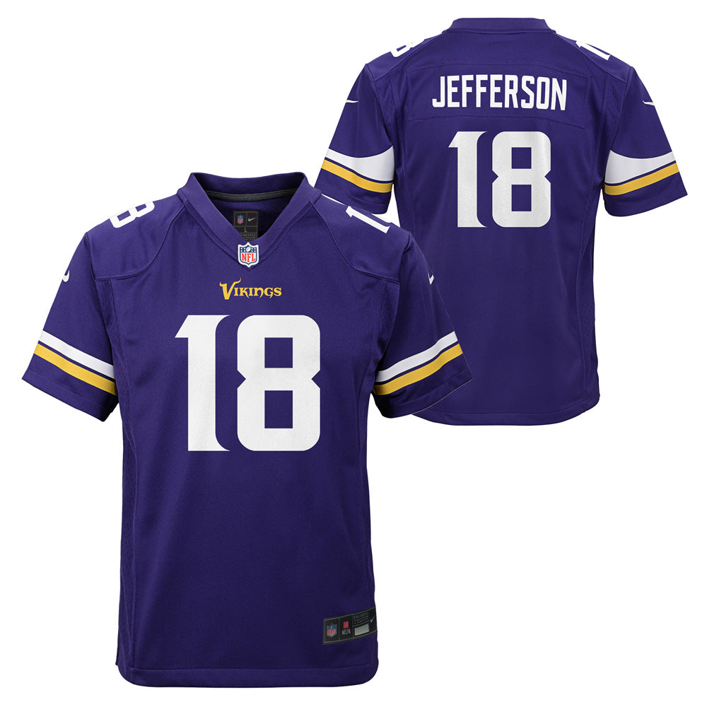 Jersey Nike local para jóvenes de Justin Jefferson de los Minnesota Vikings de la NFL