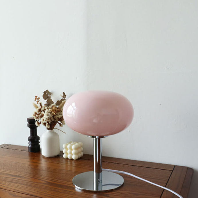 Lampada da tavolo nordica vintage in vetro rotondo a 1 luce