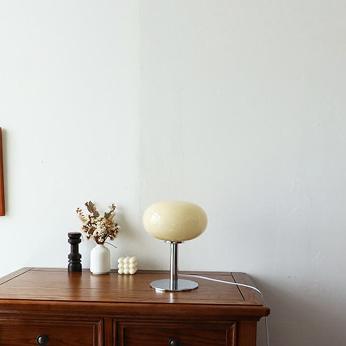 Lampada da tavolo nordica vintage in vetro rotondo a 1 luce