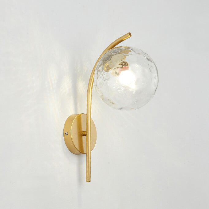Nordische Glas-Kugel-Bogen-Wandleuchte mit 1 Licht