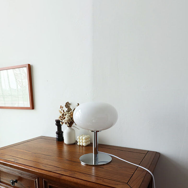 Lampada da tavolo nordica vintage in vetro rotondo a 1 luce