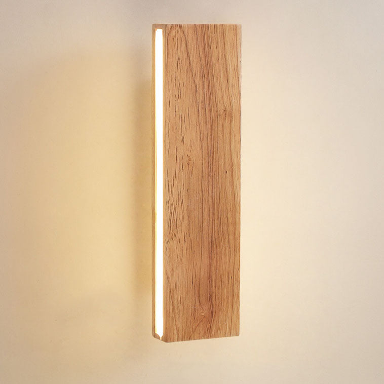 Applique da parete rettangolare LED in legno giapponese