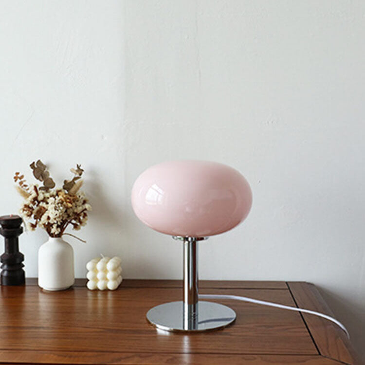 Lampada da tavolo nordica vintage in vetro rotondo a 1 luce