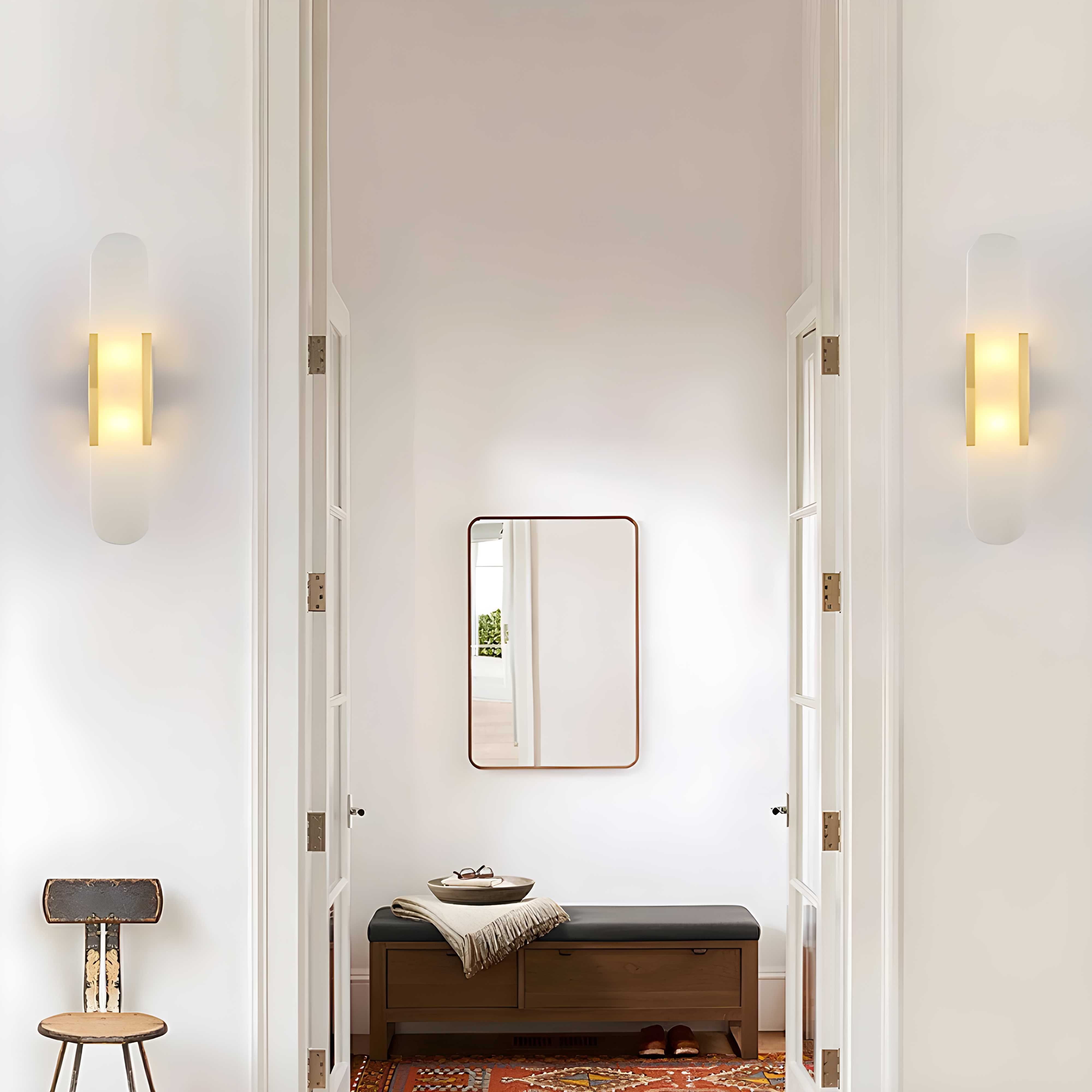 Applique da parete nordica in alabastro e marmo LED 1 luce