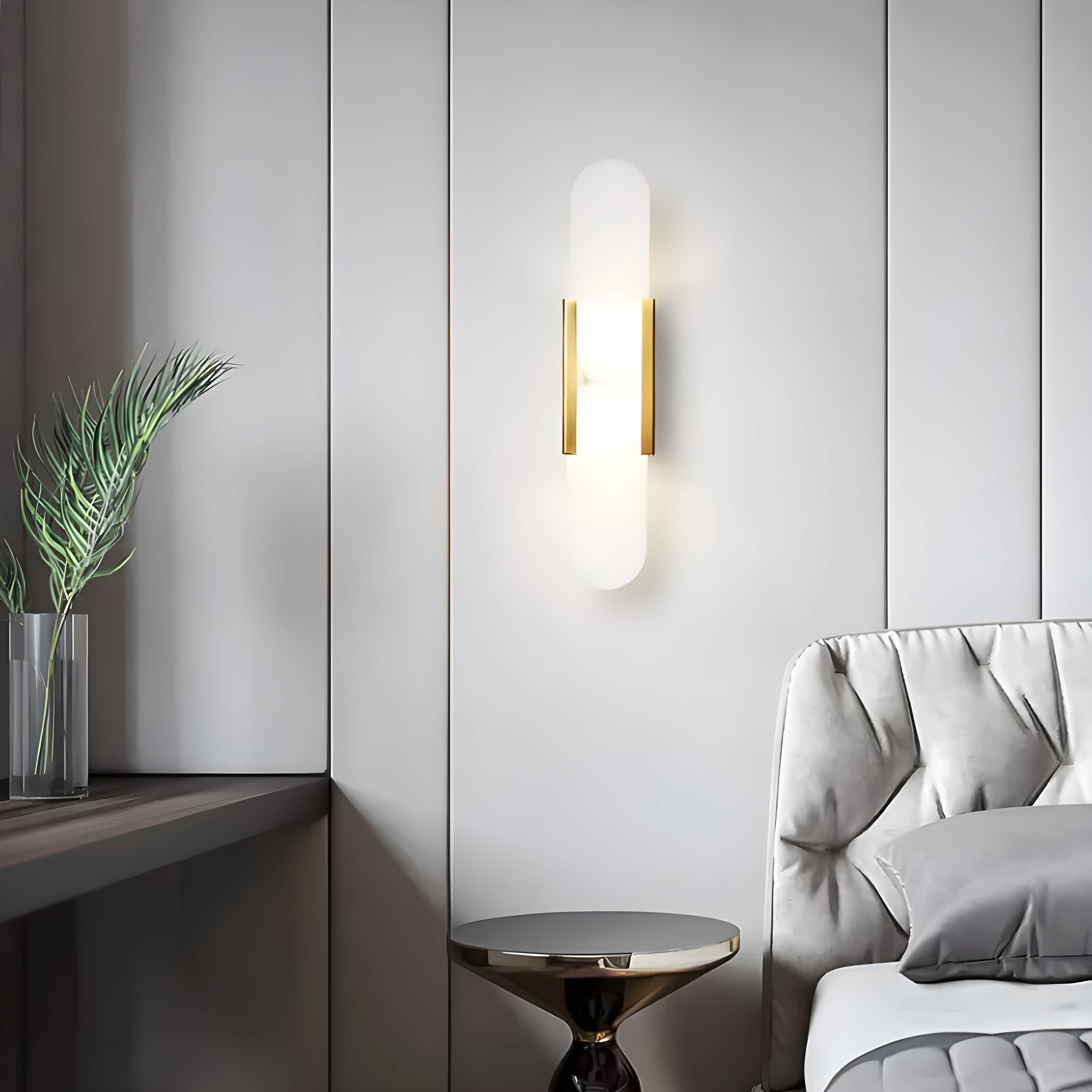 Applique da parete nordica in alabastro e marmo LED 1 luce