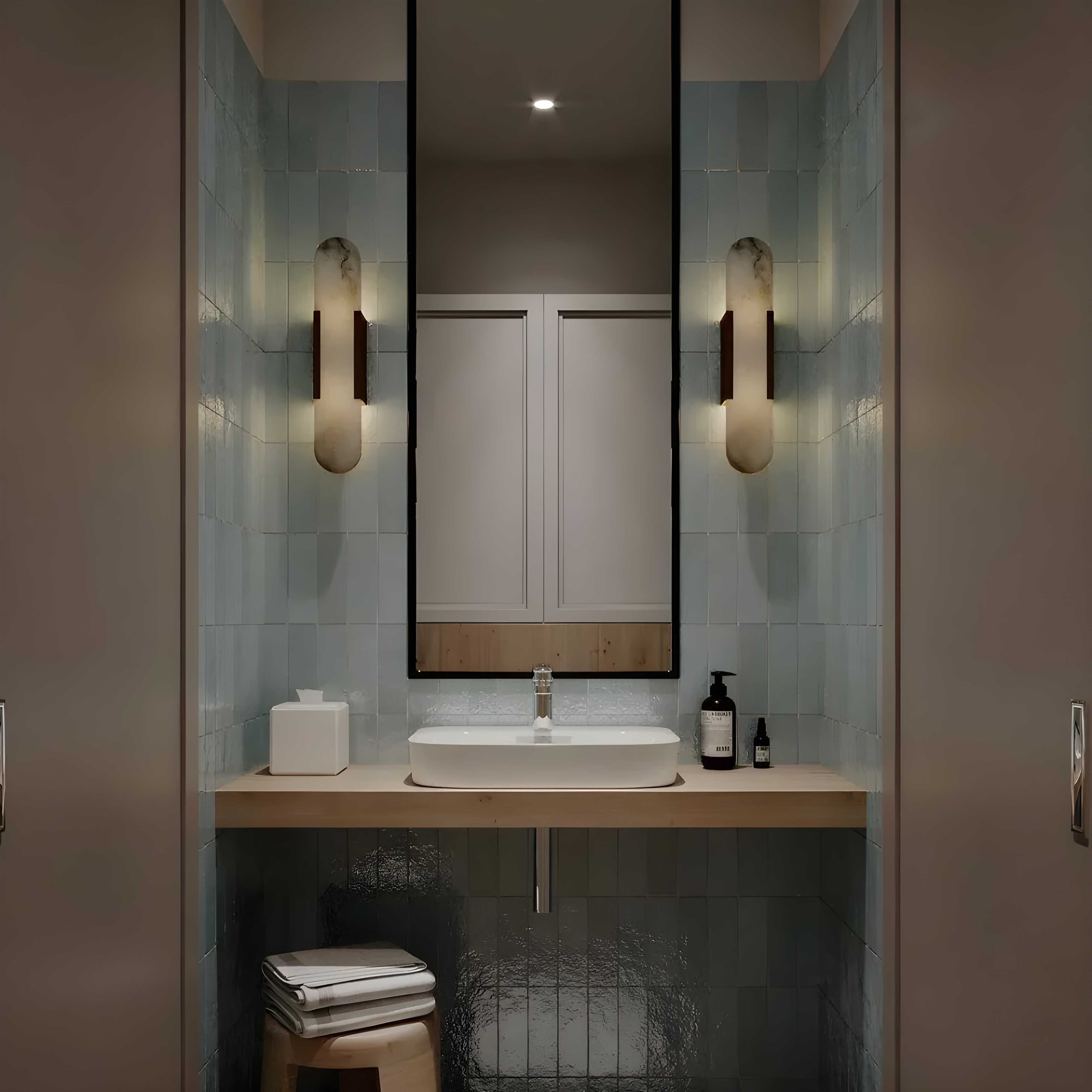 Applique da parete nordica in alabastro e marmo LED 1 luce