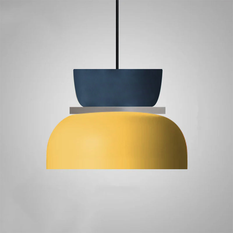 Lámpara colgante LED con cúpula bicolor de aleación de zinc nórdica de 1 luz