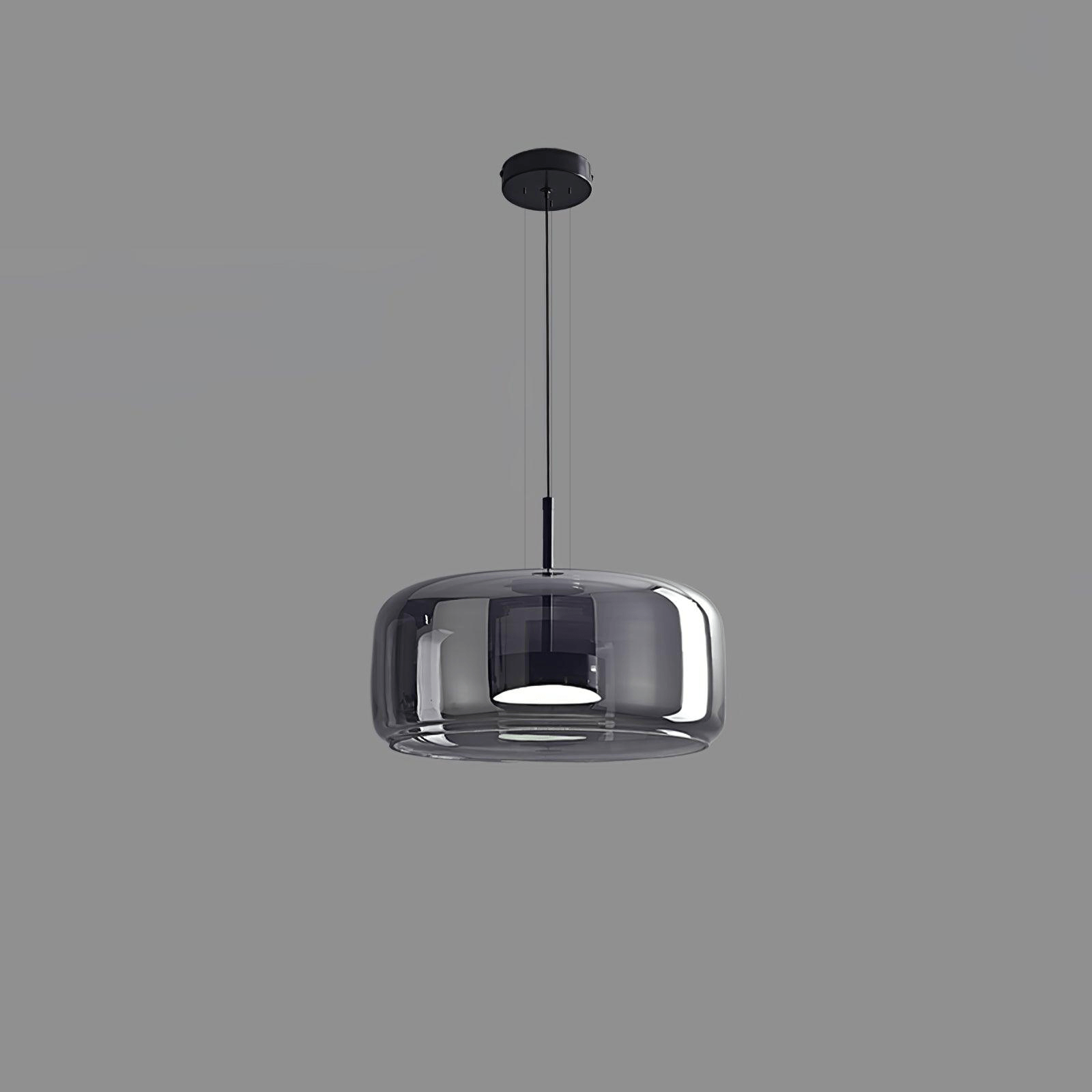 Moderne LED-Hängeleuchte mit Rauchglas-Kuppel, 1-flammig  