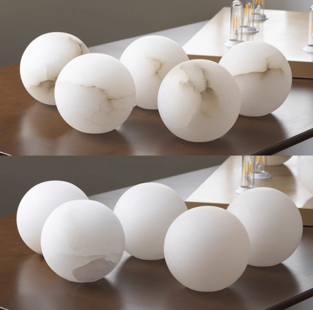 Applique da parete in alabastro a globo con LED a 1 luce