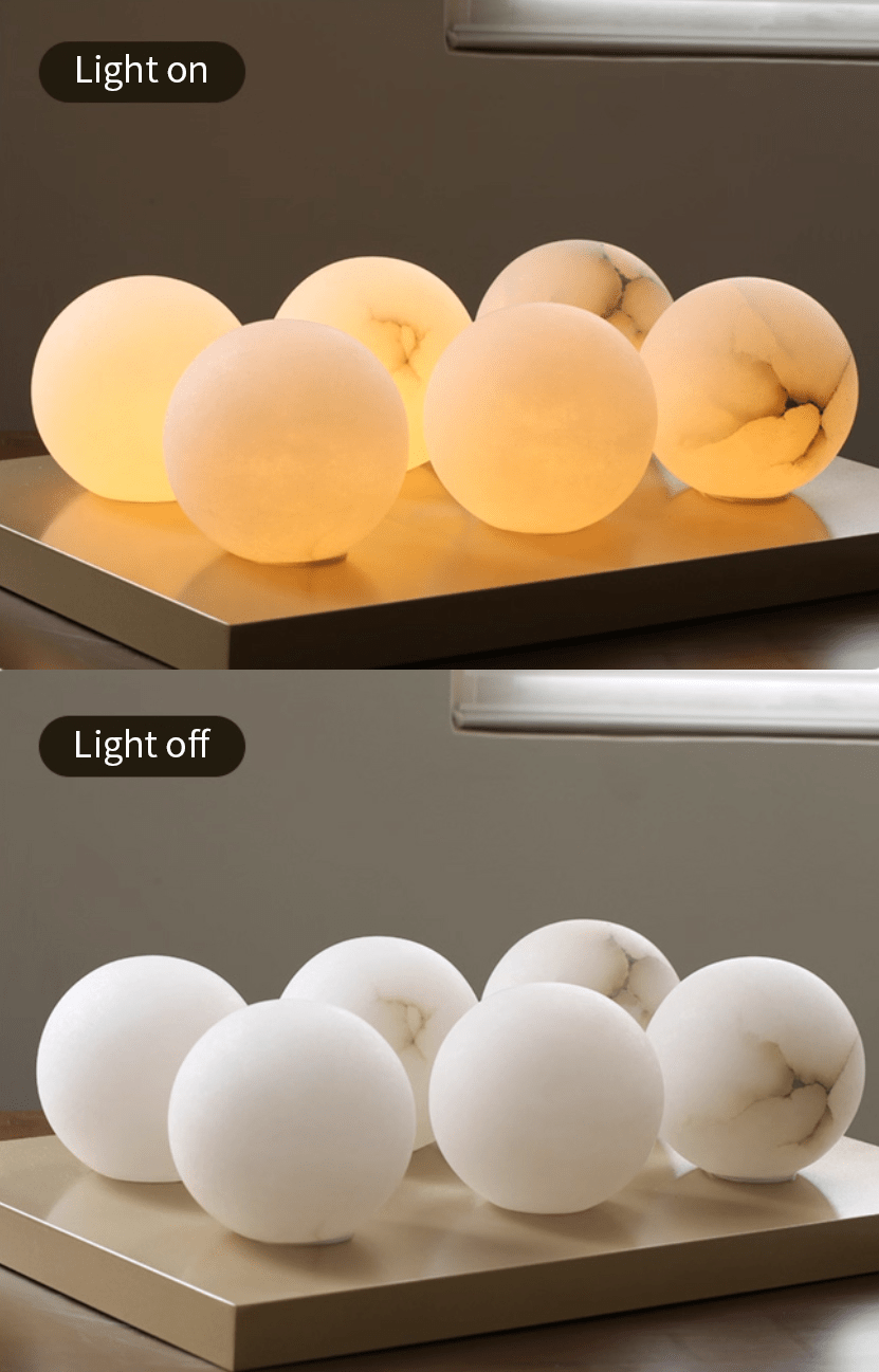 Applique da parete in alabastro a globo con LED a 1 luce