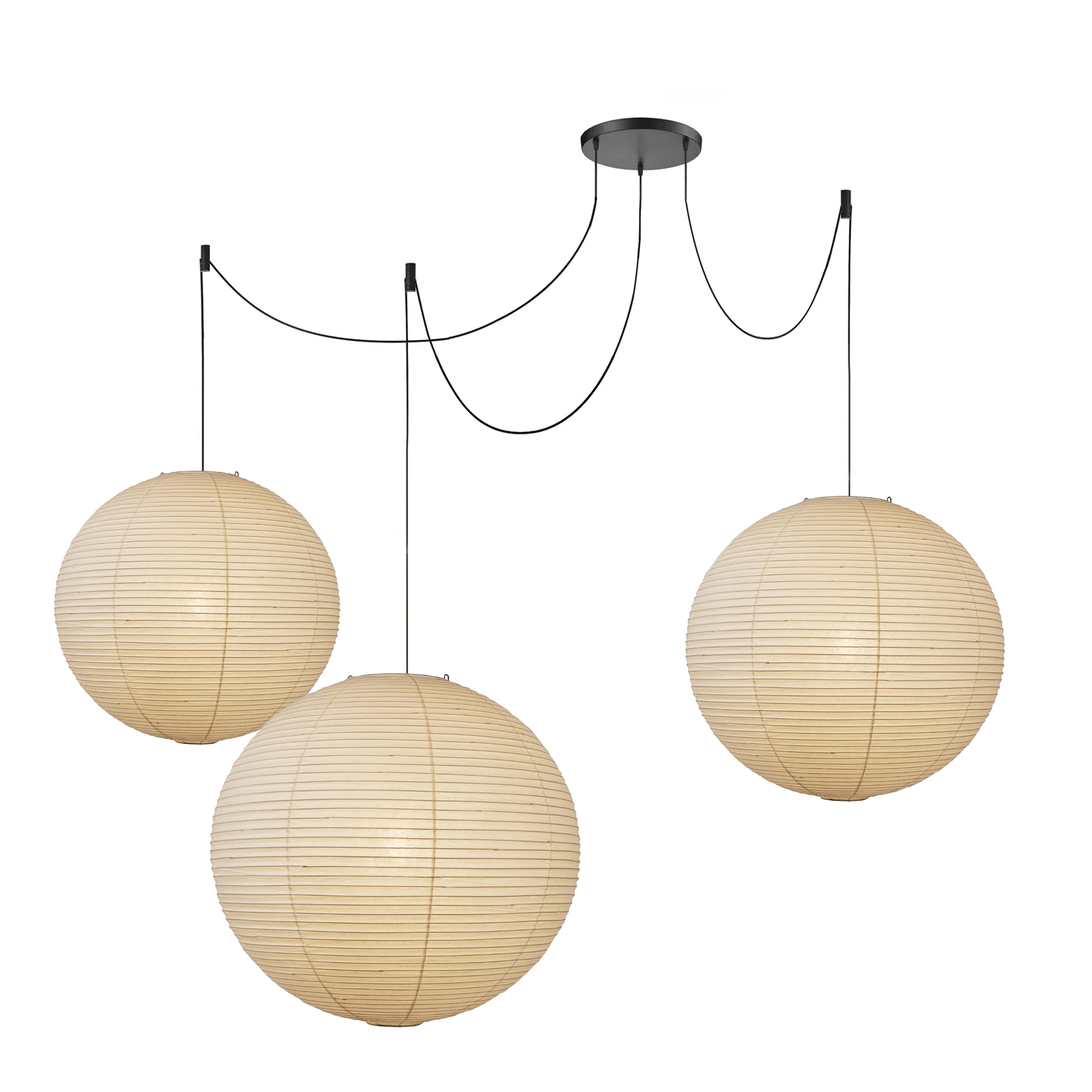 Lámpara colgante japonesa de globo de papel washi 1 luz