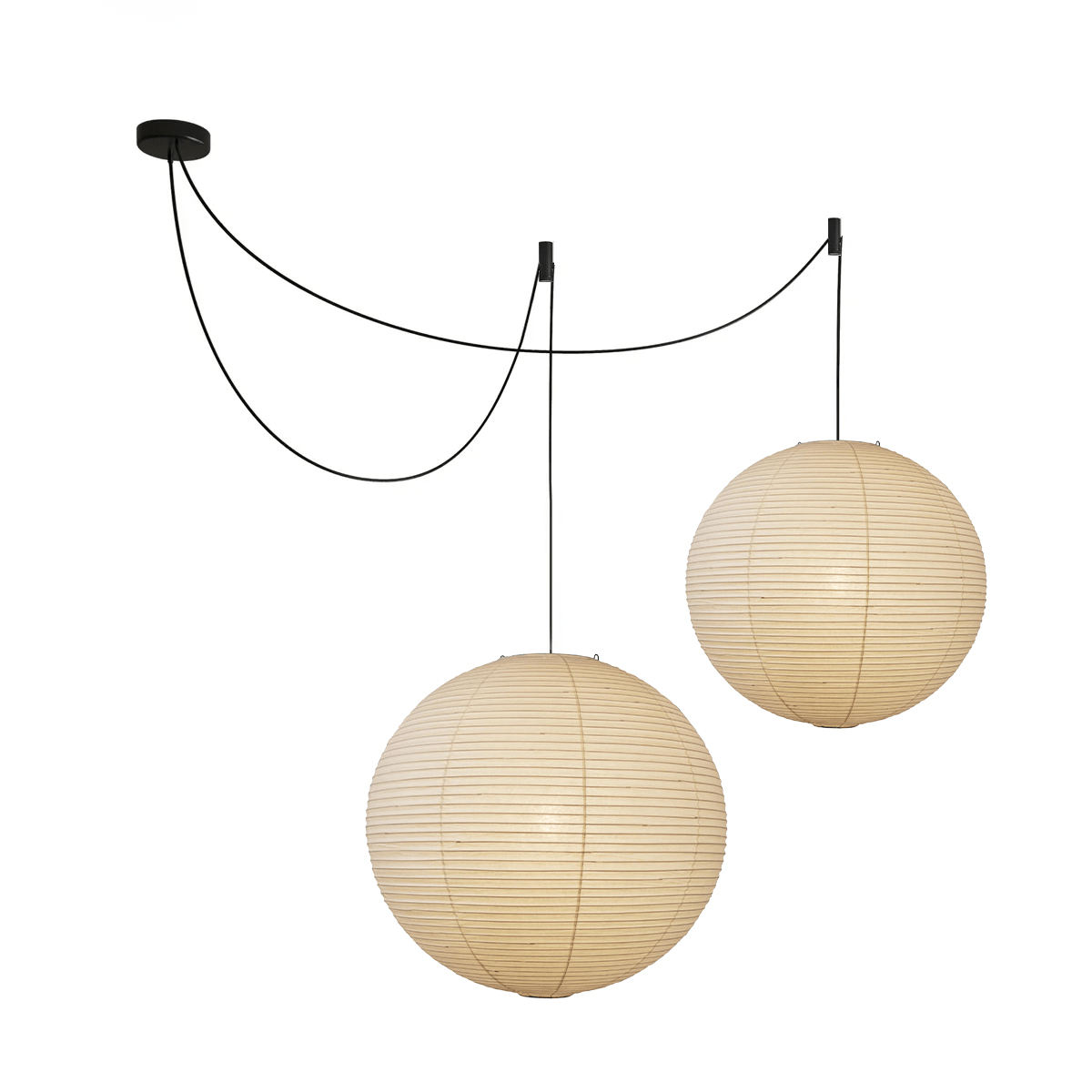 Lámpara colgante japonesa de globo de papel washi 1 luz
