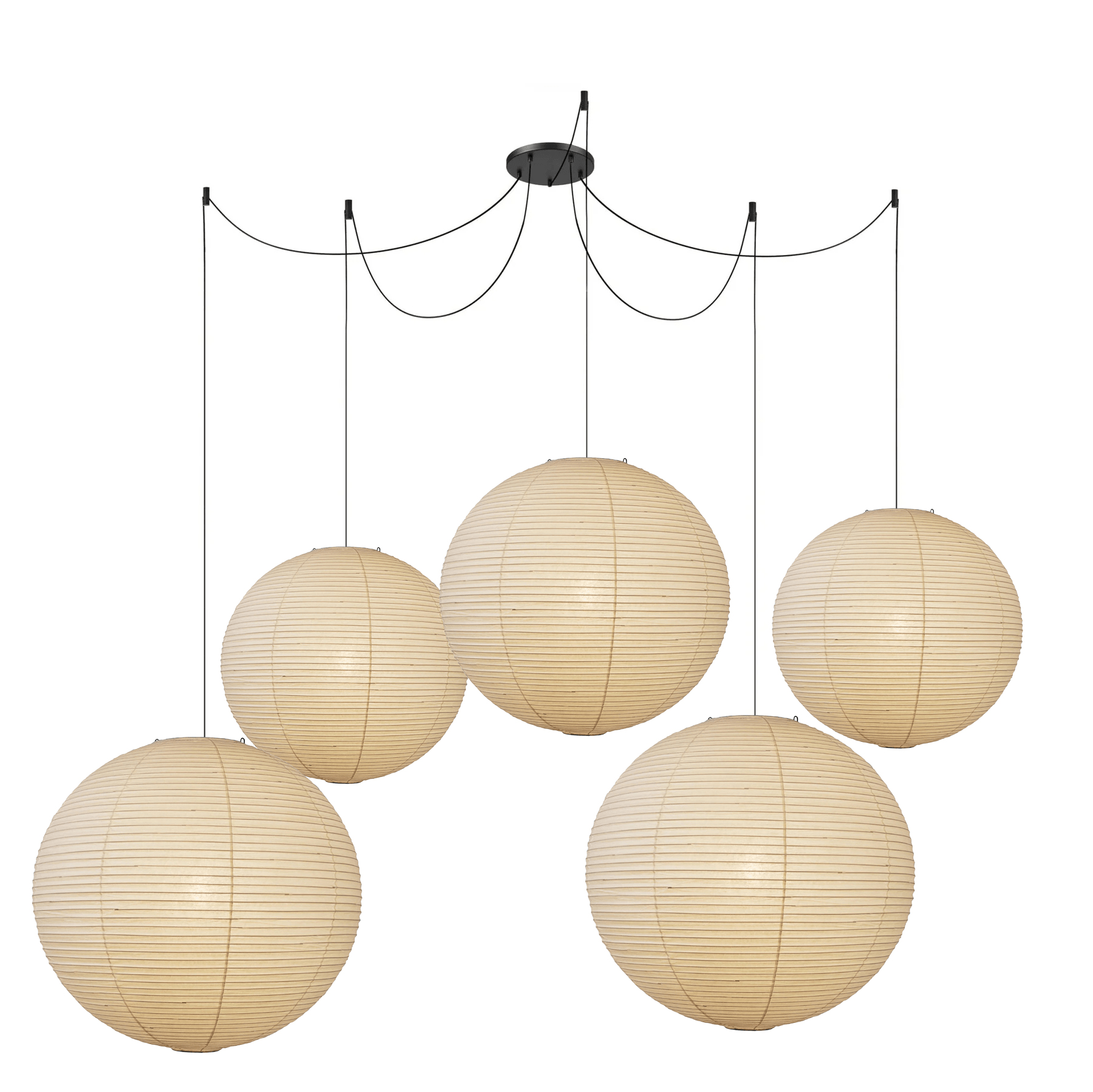 Lámpara colgante japonesa de globo de papel washi 1 luz