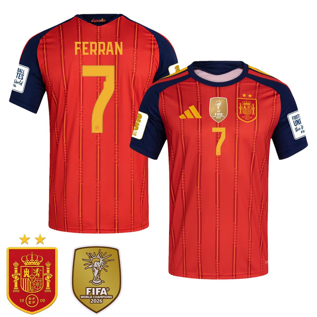 Spain 2026 Two-Star World Cup Champions Men's Home Jersey – Ferran Torres #7