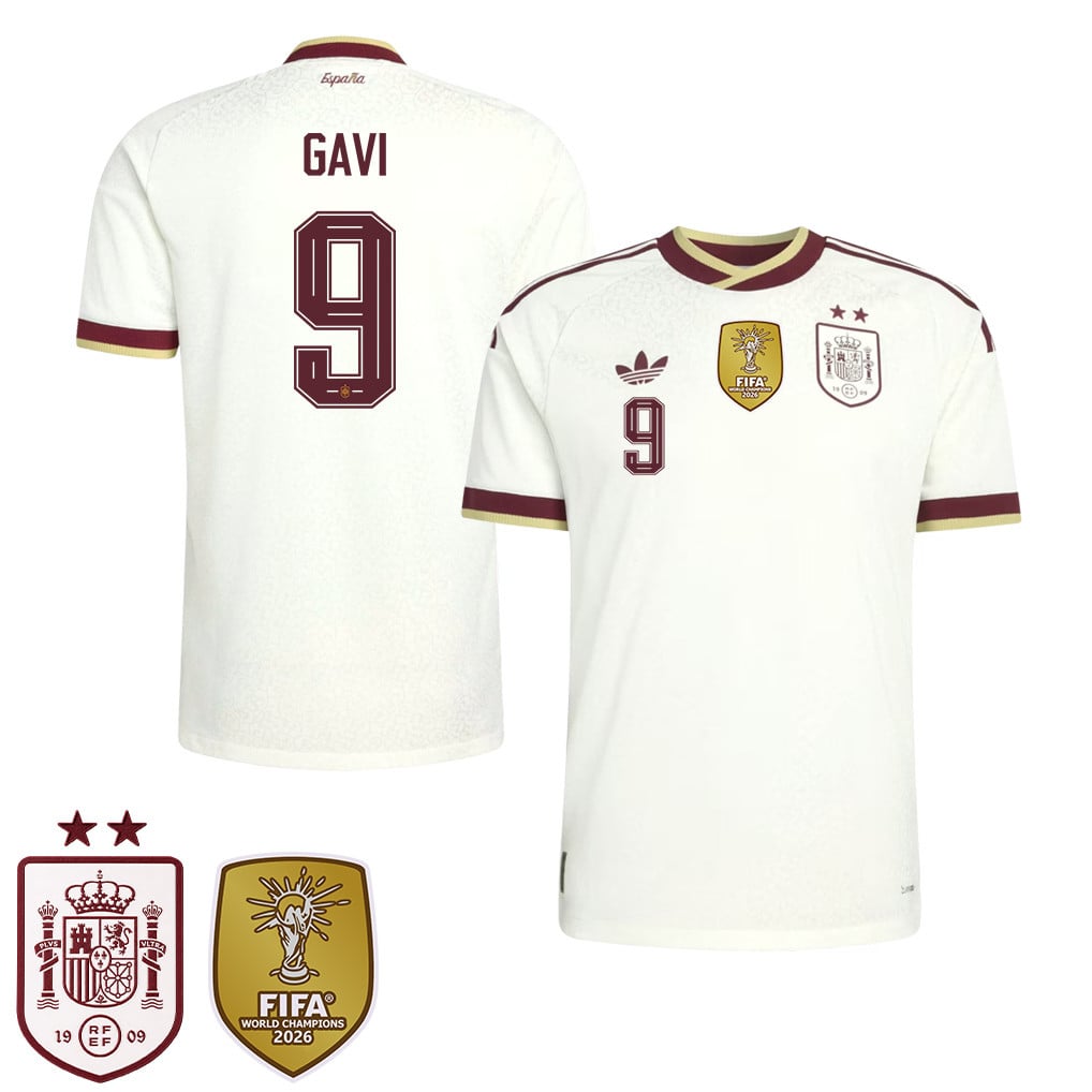 Spain 2026 Two-Star World Cup Champions Men's Away Jersey – Gavi #9