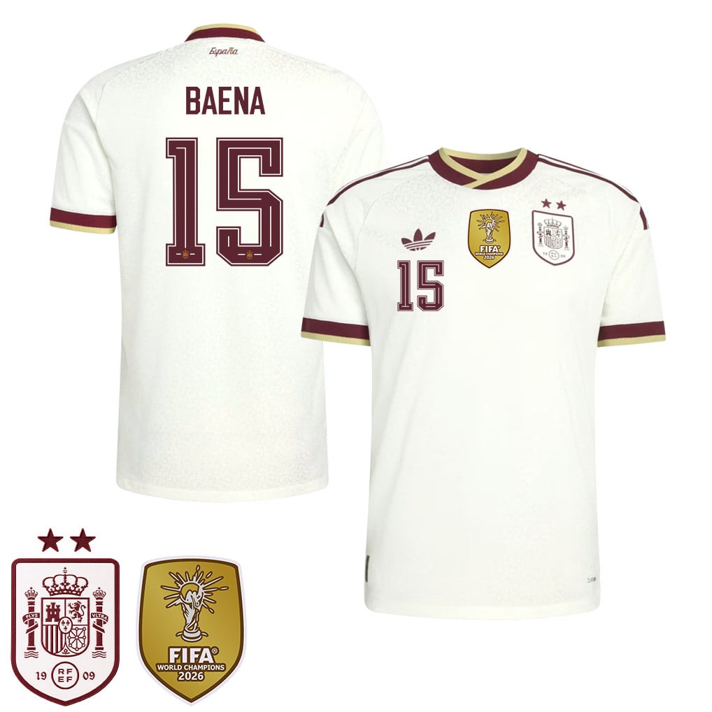 Spanje 2026 Twee-Ster Wereldkampioenen Heren Uitshirt – Álex Baena #15