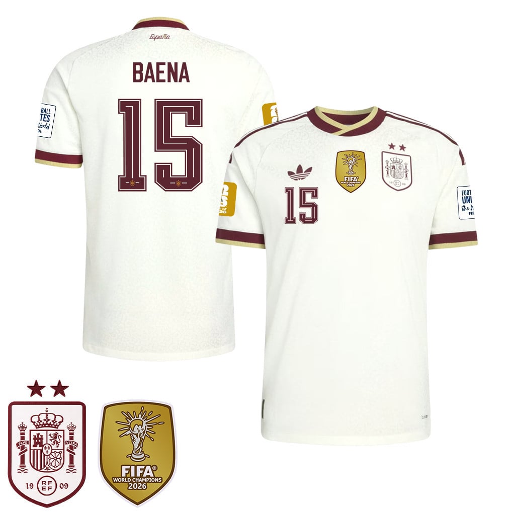 Spanje 2026 Twee-Ster Wereldkampioenen Heren Uitshirt – Álex Baena #15