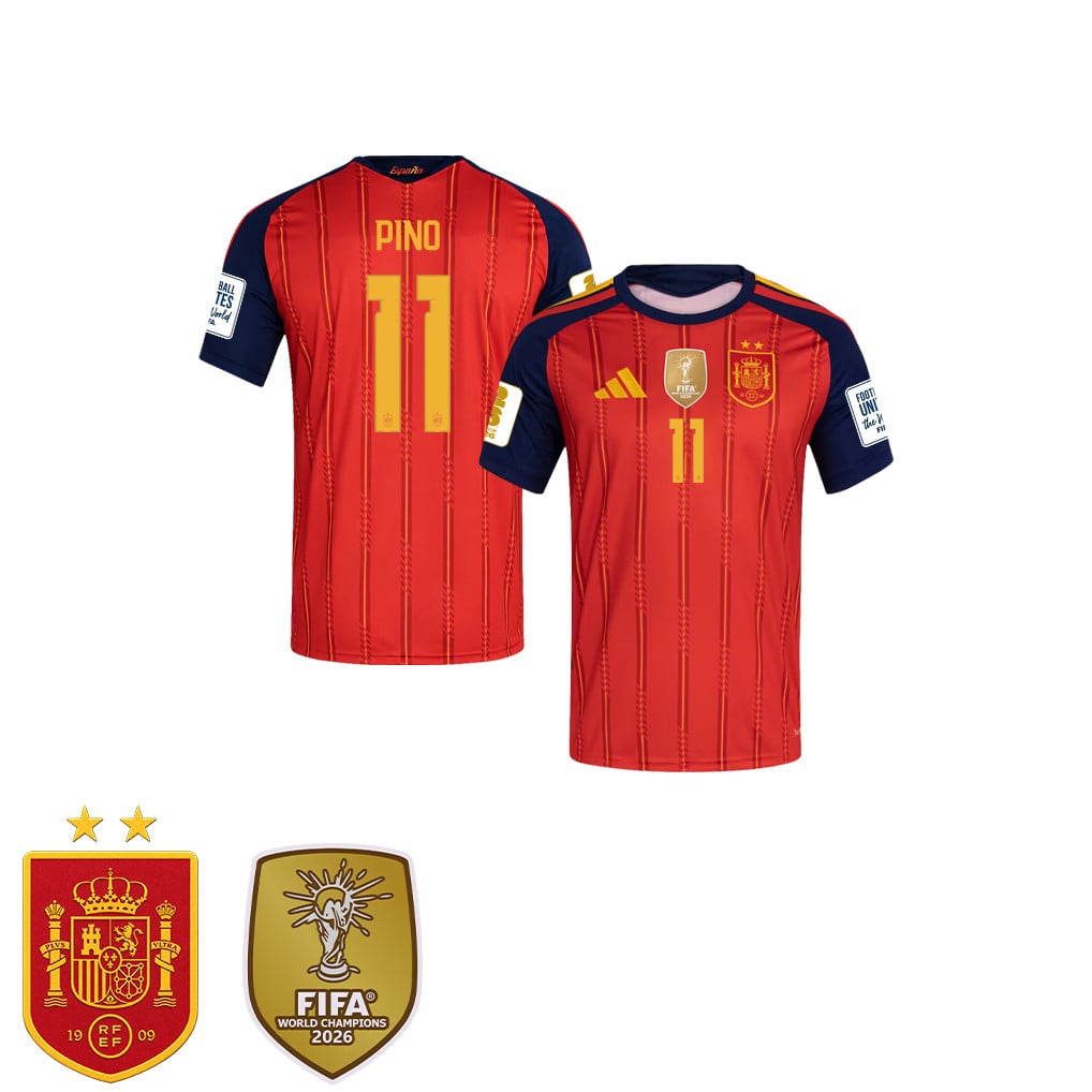 Spanien 2026 Zwei-Sterne-Weltmeister Kinder Heimtrikot – Yeremy Pino #11