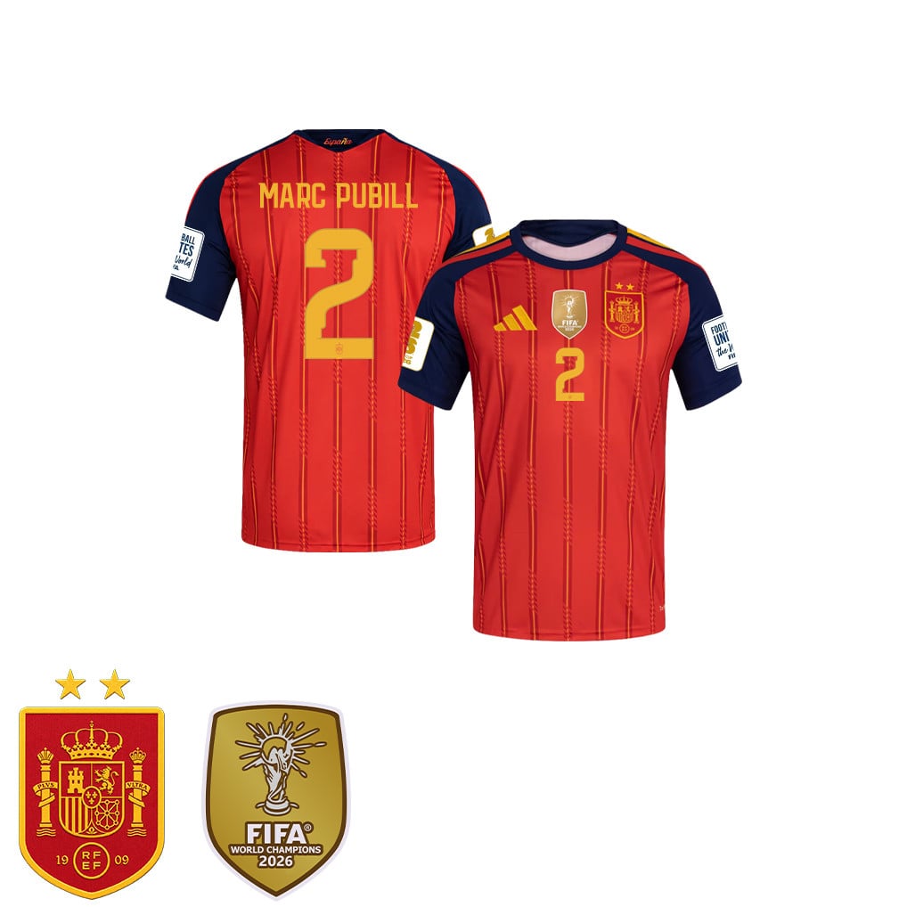 Spanien 2026 Zwei-Sterne-Weltmeister Kinder Heimtrikot – Marc Pubill #2