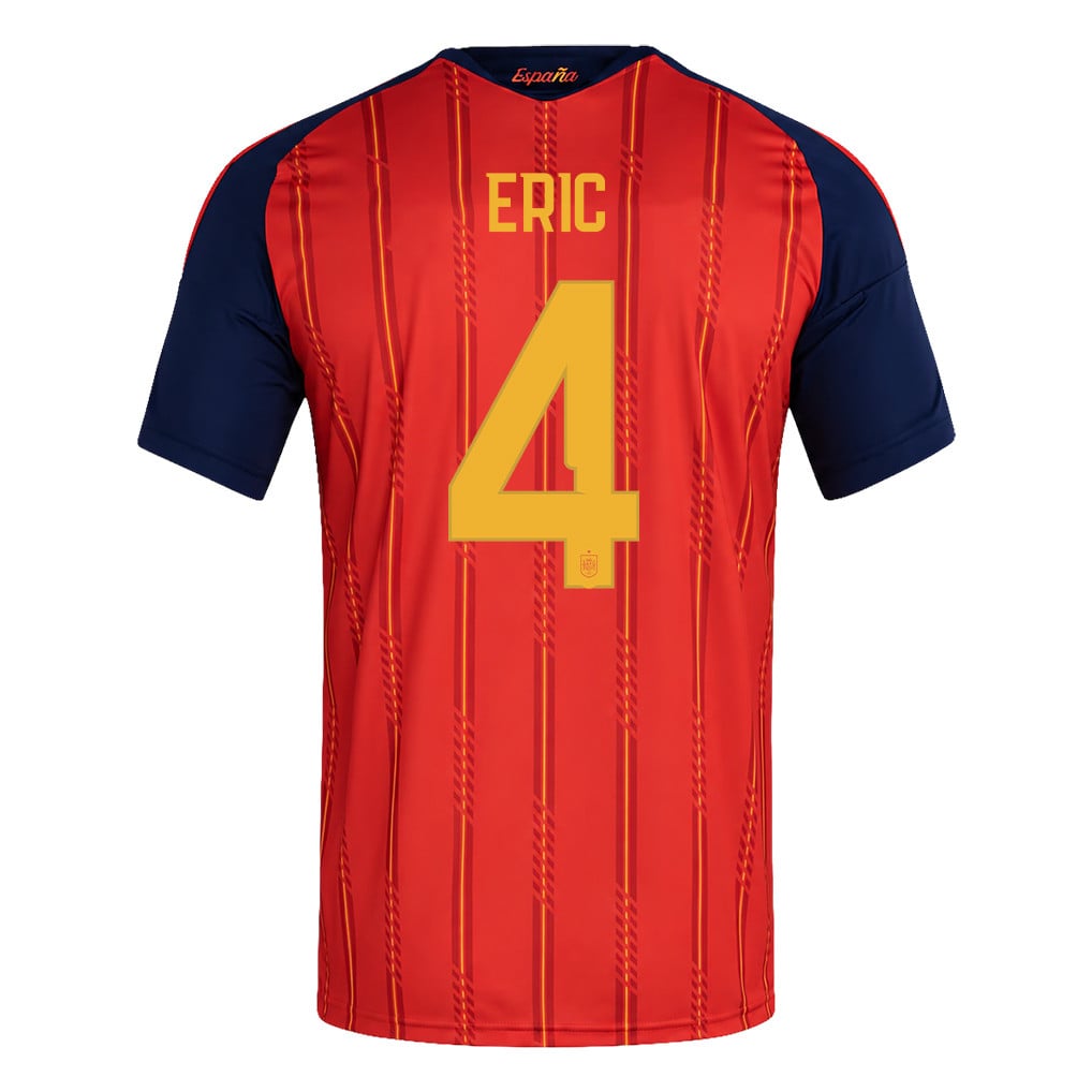 Camiseta local para niños de España campeona del Mundial 2026 con dos estrellas – Eric García #4