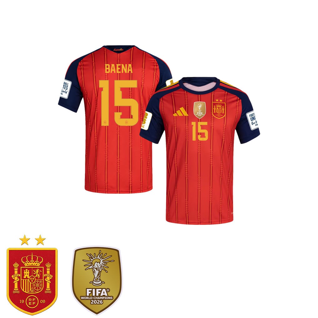 Spanien 2026 Zwei-Sterne-Weltmeister Kinder Heimtrikot – Álex Baena #15