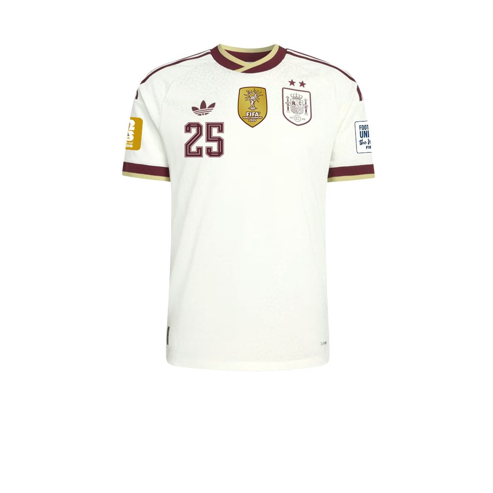 Maglia Away Bambini Campioni del Mondo Due Stelle Spagna 2026 – Víctor Muñoz #25