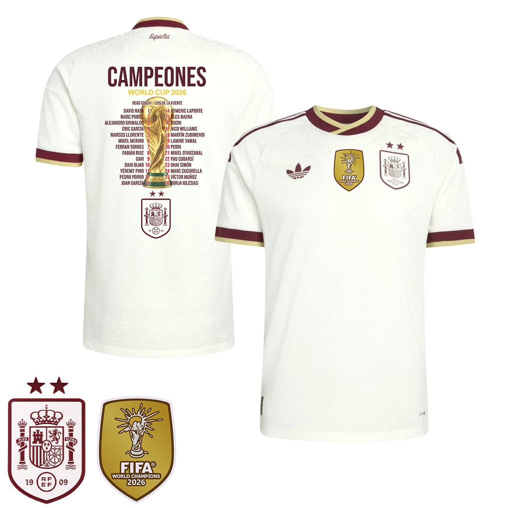 Spain 2026 Two-Star World Cup Golden Squad Kids Away Jersey
