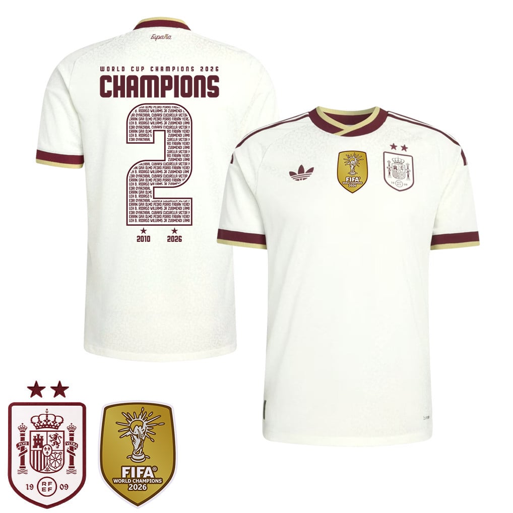 Spanje 2026 Twee-Ster Wereldkampioenen Heren Uitshirt