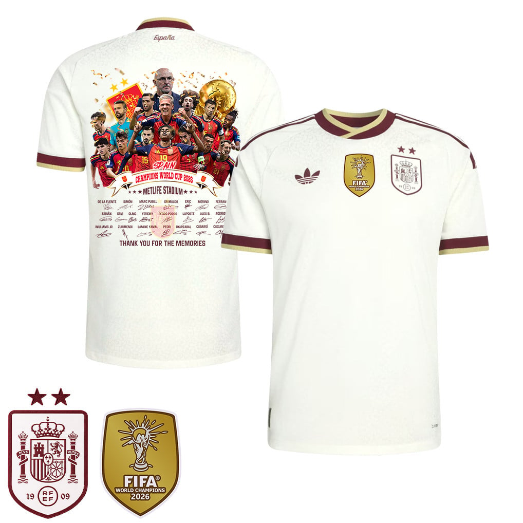 Spagna 2026 Maglia Trasferta Bambini Coppa del Mondo Due Stelle Grazie per i Ricordi