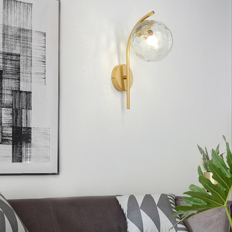 Nordische Glas-Kugel-Bogen-Wandleuchte mit 1 Licht