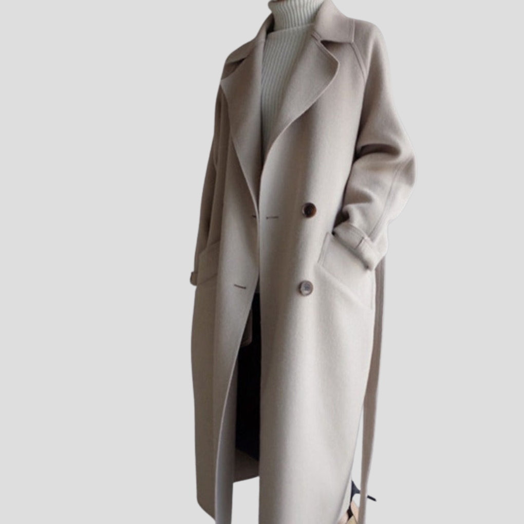 Women’s Long Wool Coat – Elegant Layer for Cold Days