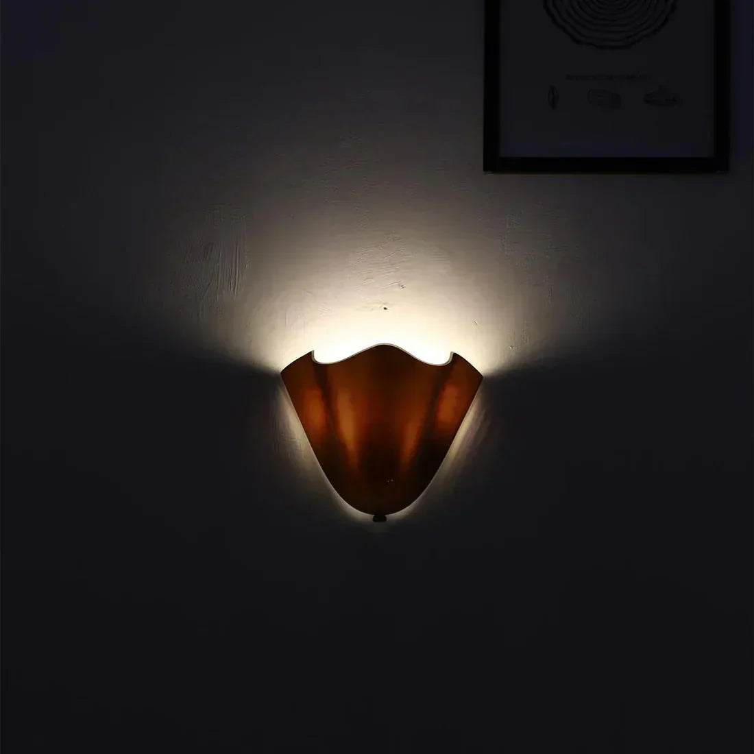 Retro Buntglas Rockmuschel LED-Wandleuchte 1-flammig