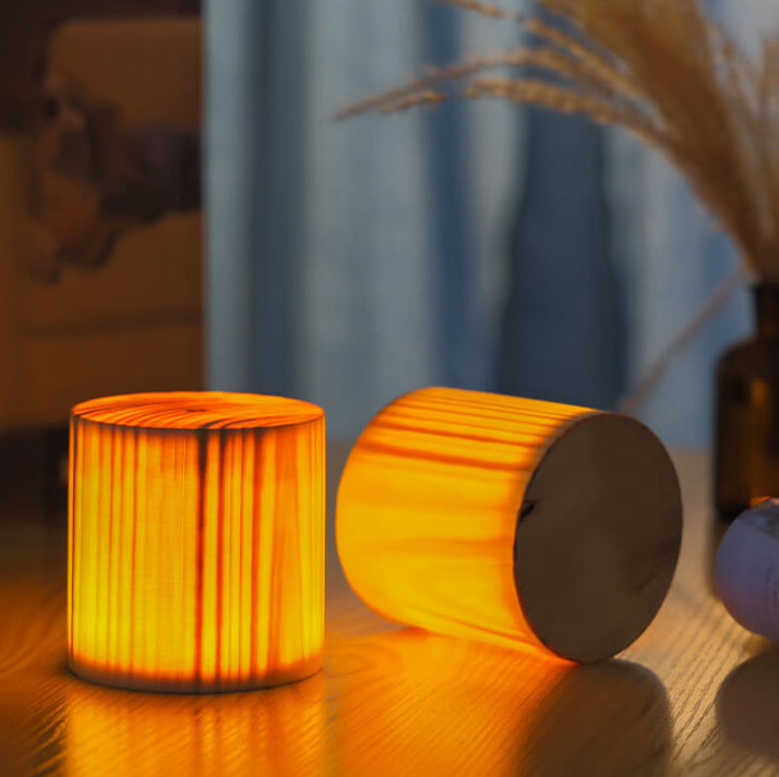 Creative Wood LED Touch Night Table Lamp 1-Light