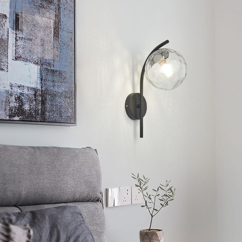 Nordische Glas-Kugel-Bogen-Wandleuchte mit 1 Licht