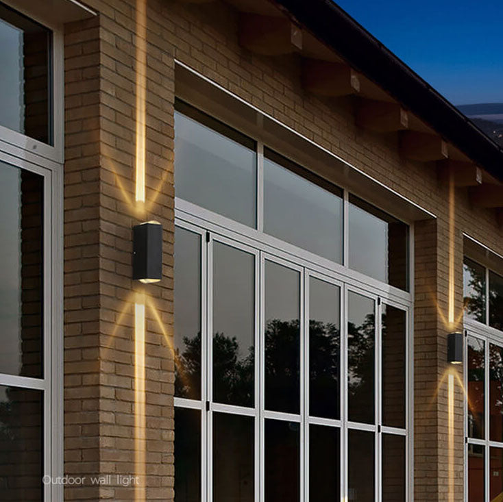 Aplique de pared LED rectangular moderno para exteriores 1 luz Ip65