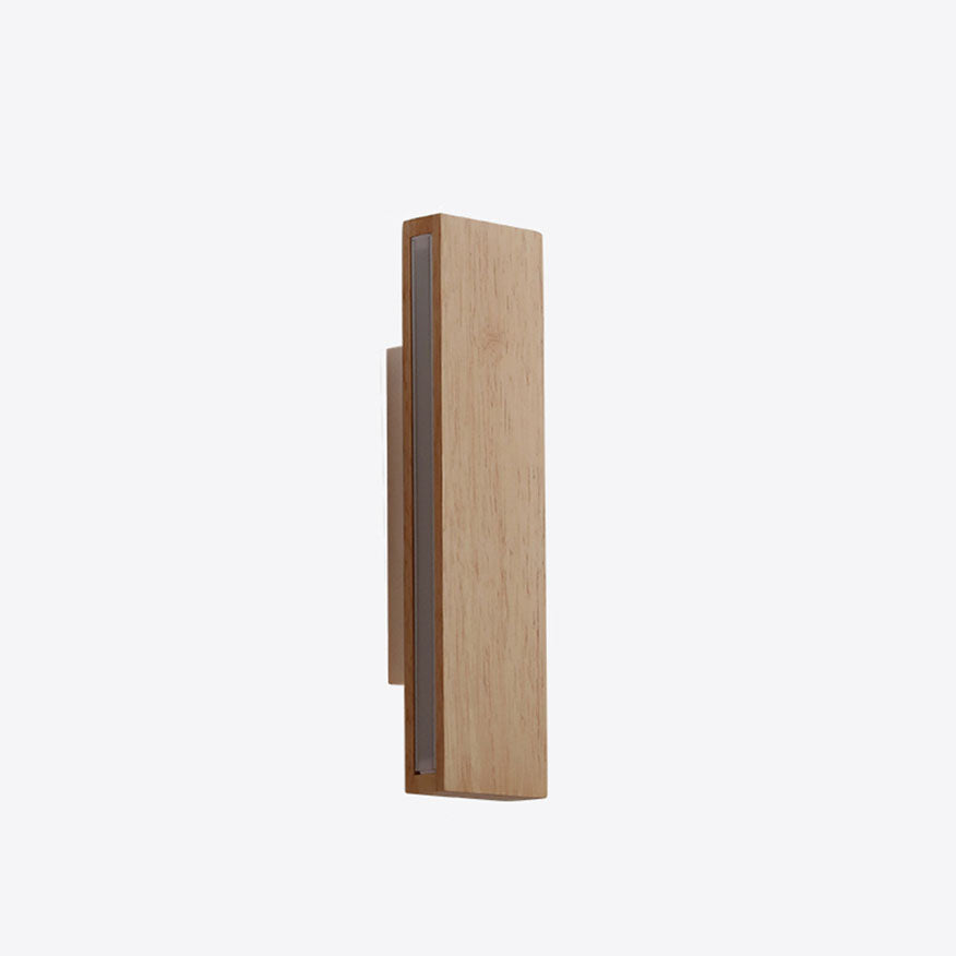 Applique da parete rettangolare LED in legno giapponese
