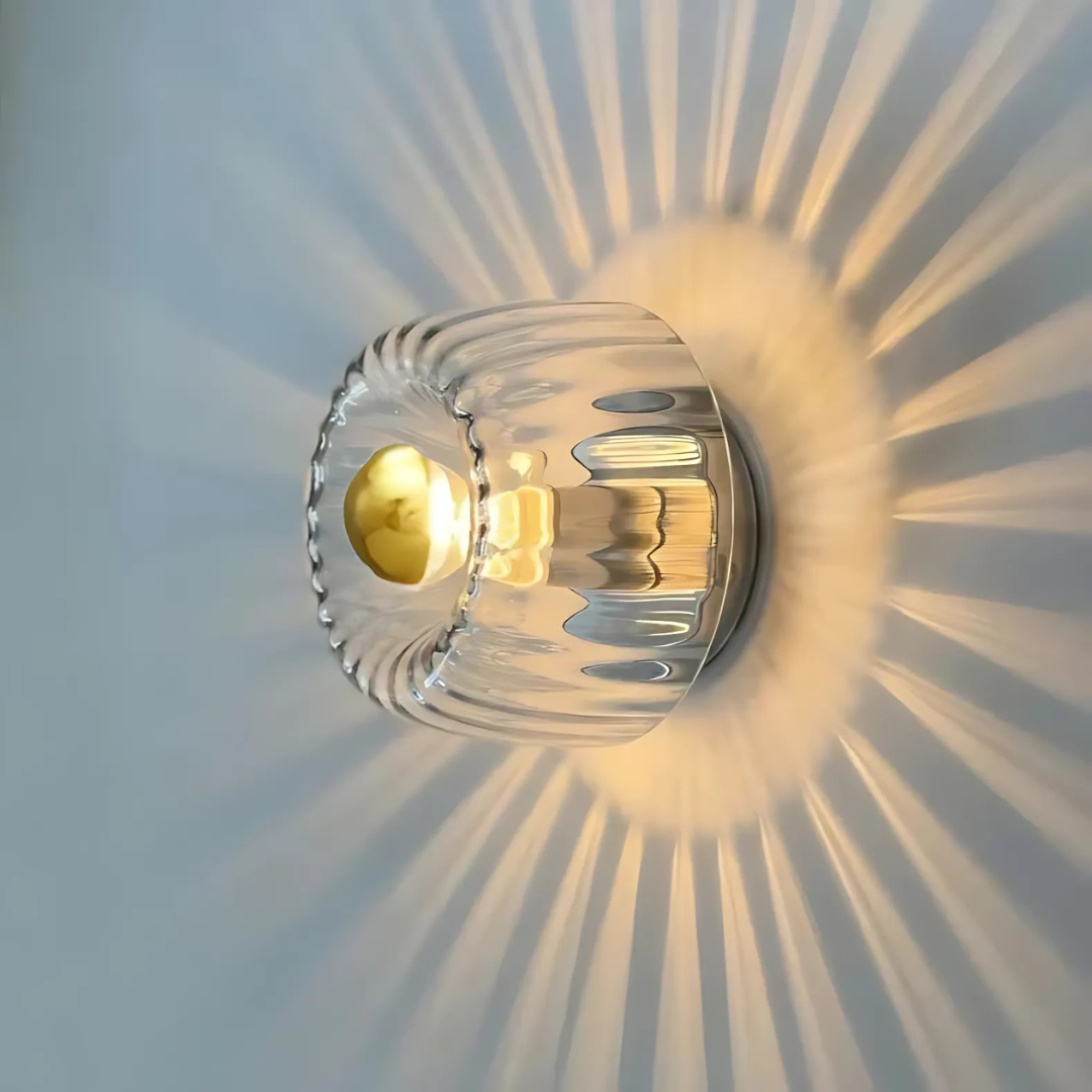 Moderne minimalistische Glas runde LED-Wandleuchte 1-flammig