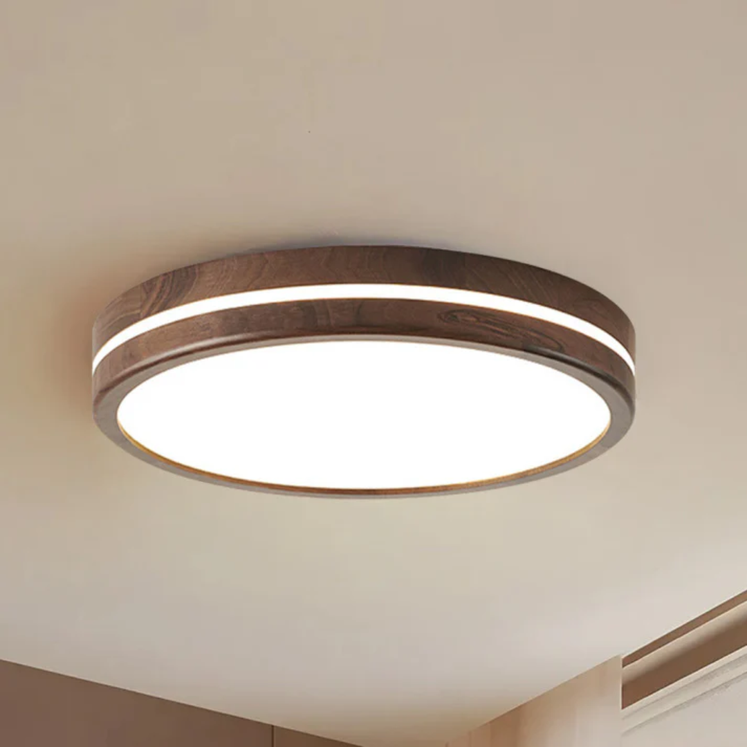 Moderne Houten LED Plafondlamp 1-Licht