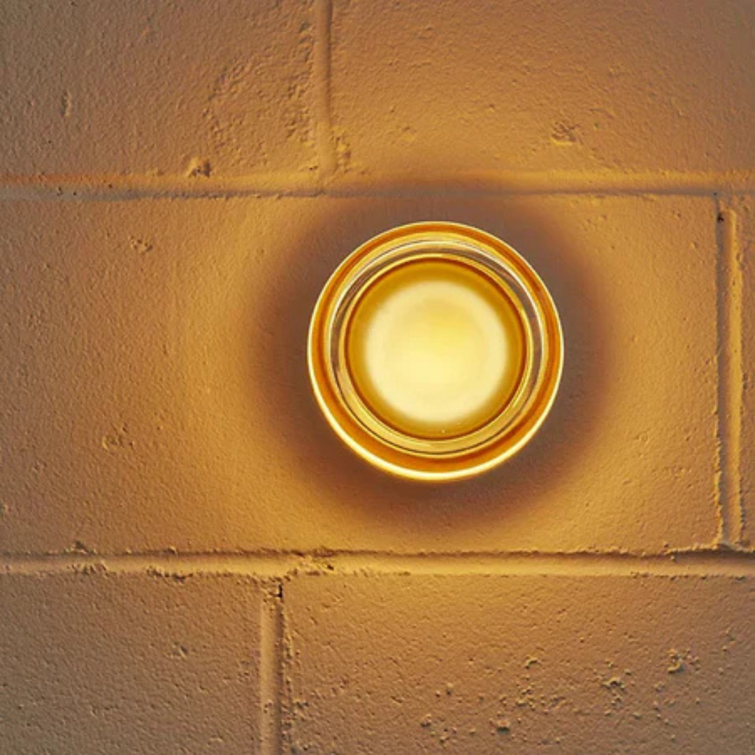Aplique de pared LED redondo de vidrio moderno de 1 luz